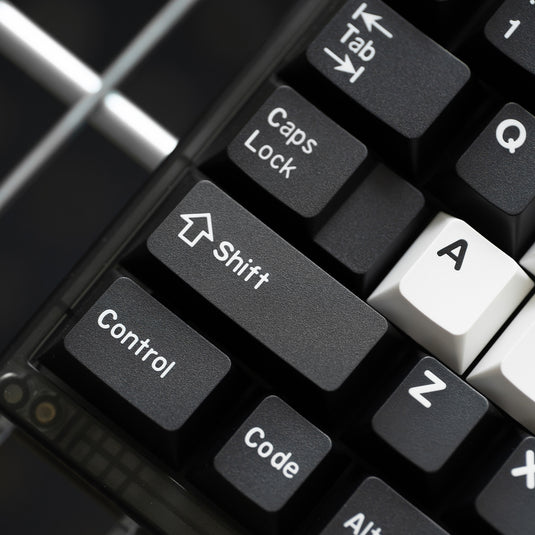 White on Black (WOB) Doubleshot PBT Cherry Profile Keycap Set