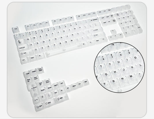 Transparent Shine Through OEM Profile PC Keycaps