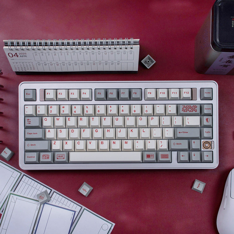 Load image into Gallery viewer, Red Industrial Retro PBT Dye Sub Cherry Profile Keycap Set
