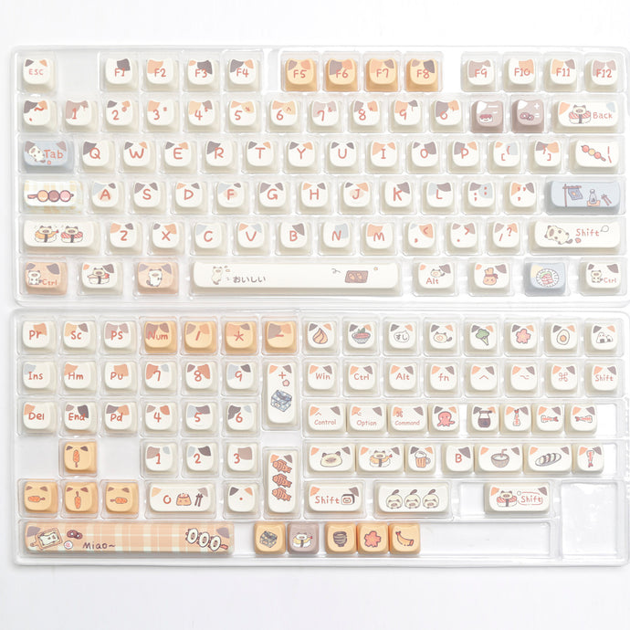 Cat themed MAO Profile Keycaps