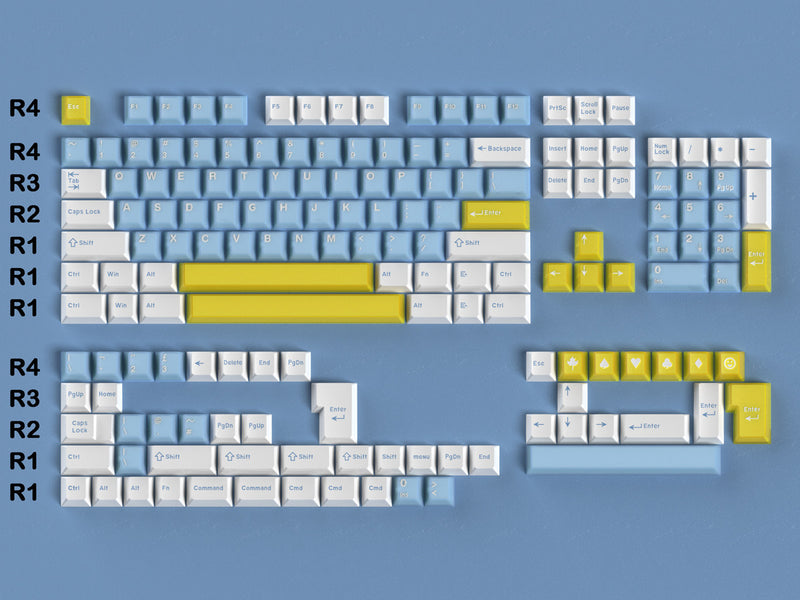 Load image into Gallery viewer, Sea Salt Lemon Candy Cherry Profile PBT+PC Double Shot Jelly Keycap Set
