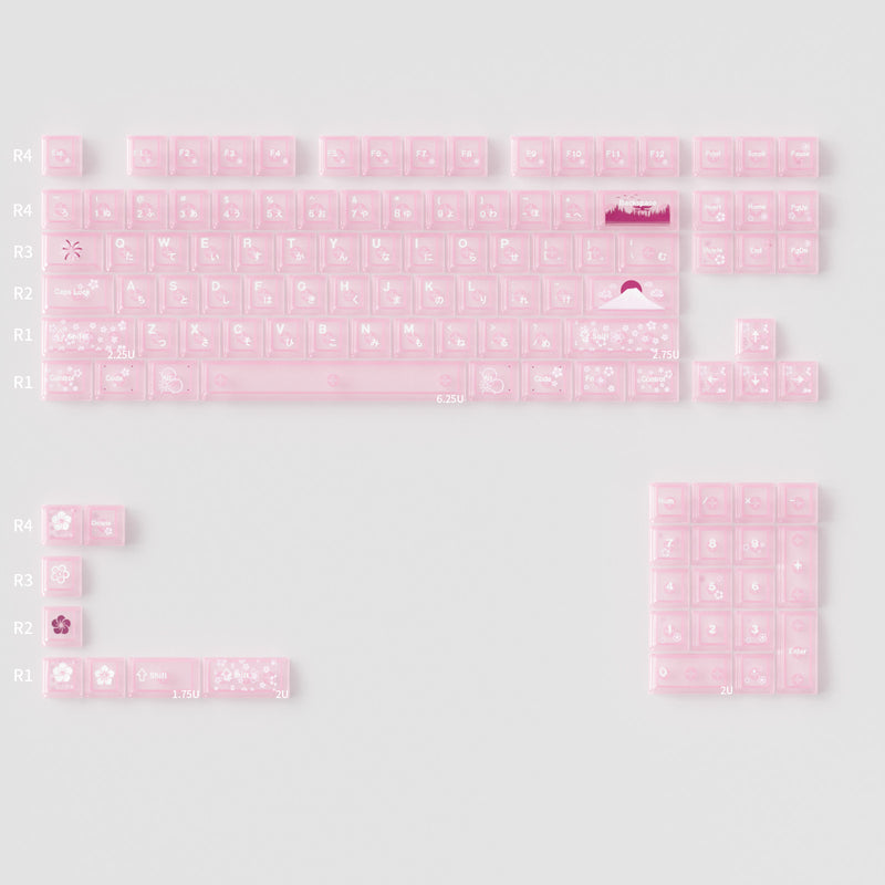 Load image into Gallery viewer, Sakura Blossom Forsted Cherry Profile Keycap Set
