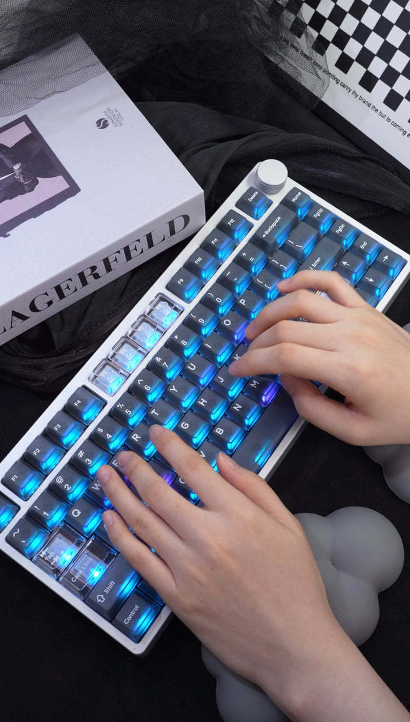 Load image into Gallery viewer, Frosted Grey Cherry Profile Keycap Set
