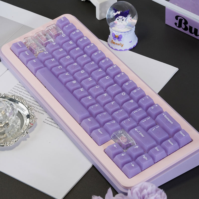Load image into Gallery viewer, Frosted Purple Cherry Profile Keycap Set
