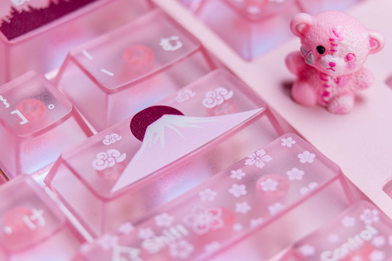 Load image into Gallery viewer, Sakura Blossom Forsted Cherry Profile Keycap Set
