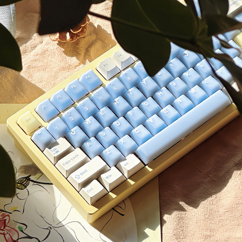 Load image into Gallery viewer, Sea Salt Lemon Candy Cherry Profile PBT+PC Double Shot Jelly Keycap Set
