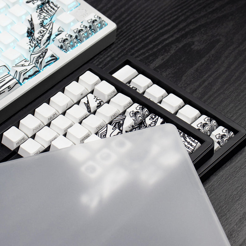 Load image into Gallery viewer, Kanagawa Shine Through Double Shot PBT Cherry Profile Keycap Set (White)
