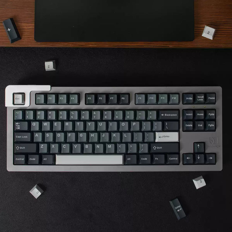 Load image into Gallery viewer, Two Tone Grey Cherry Profile Keycap Set
