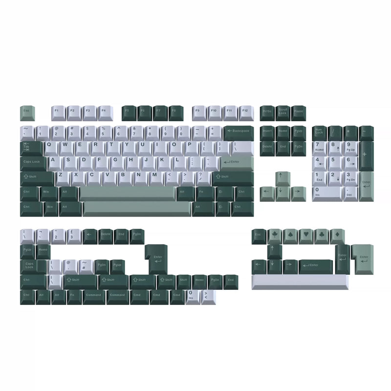 Load image into Gallery viewer, Green and White Cherry Profile Keycap Set
