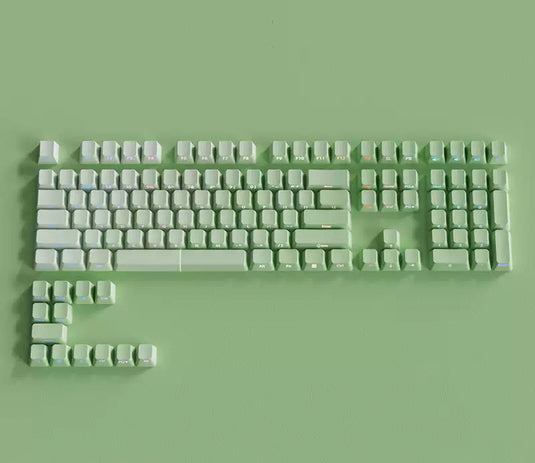 Green Gradient Shine Through Cherry Profile PBT Keycaps [Side Printed]