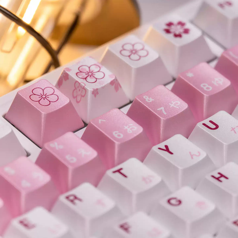Load image into Gallery viewer, Sakura Blossom Pearlescent Metallic Cherry Profile Keycap Set
