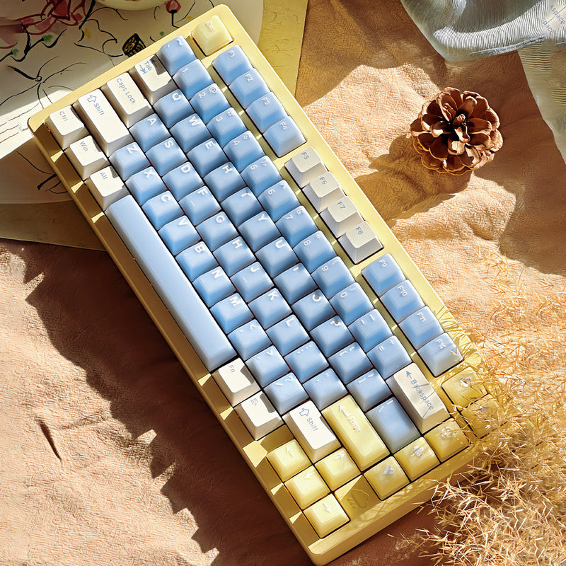Load image into Gallery viewer, Sea Salt Lemon Candy Cherry Profile PBT+PC Double Shot Jelly Keycap Set
