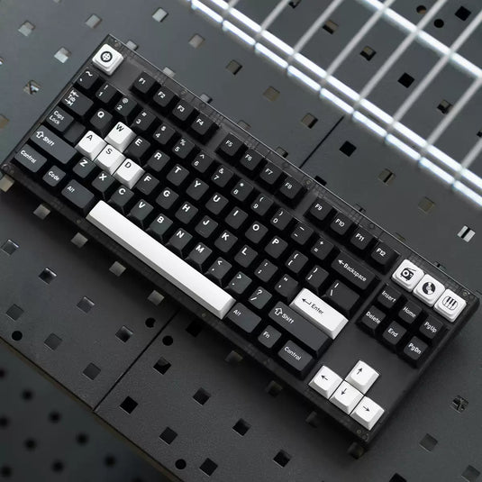 White on Black (WOB) Doubleshot PBT Cherry Profile Keycap Set