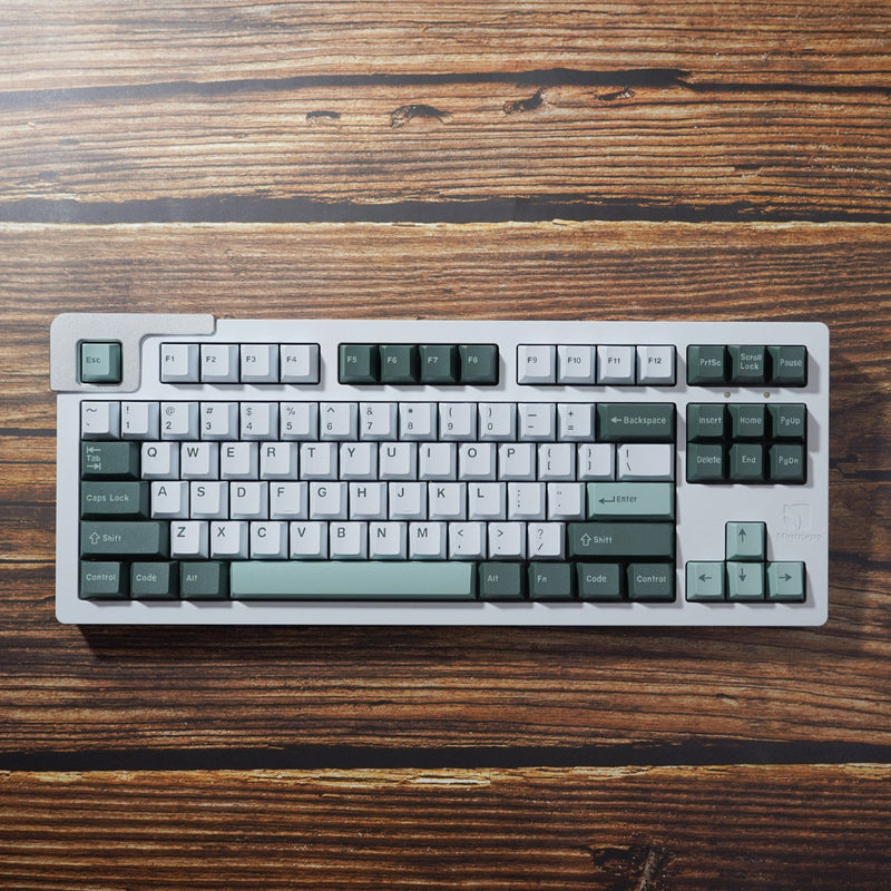 Load image into Gallery viewer, Green and White Cherry Profile Keycap Set
