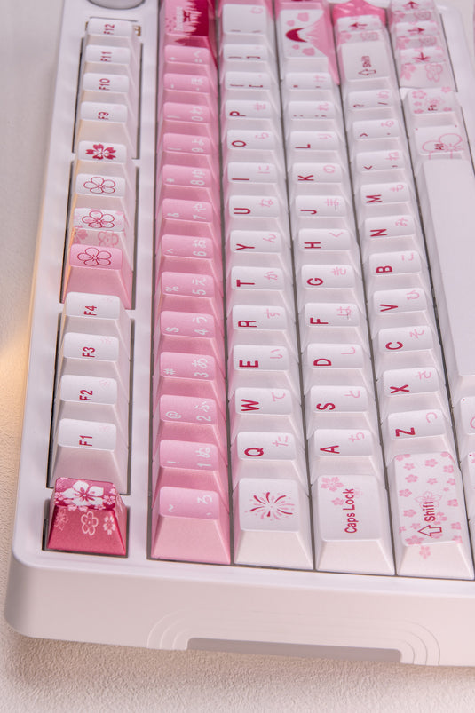 Sakura Blossom Pearlescent Metallic Cherry Profile Keycap Set