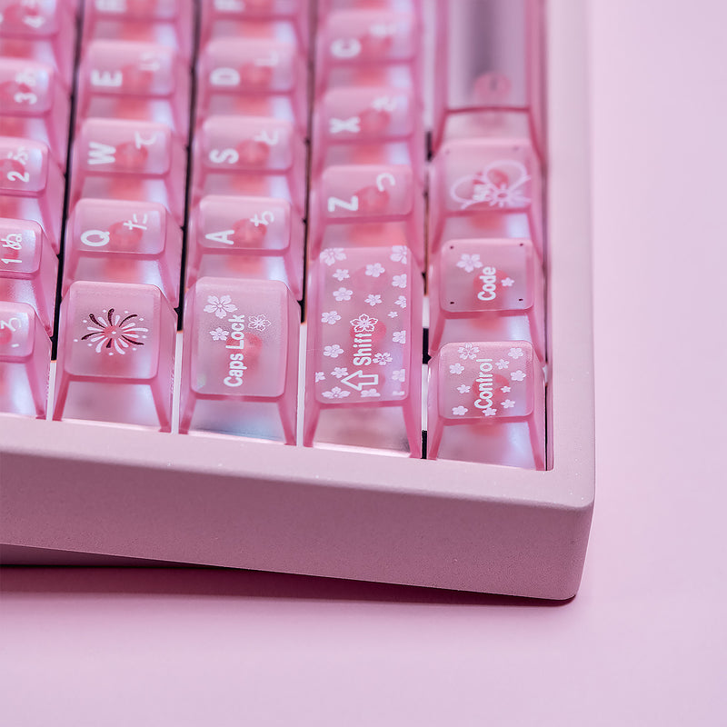 Load image into Gallery viewer, Sakura Blossom Forsted Cherry Profile Keycap Set
