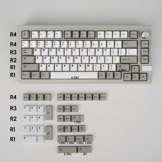 Retro Beige ABS Double Shot Cherry Profile Keycap Set