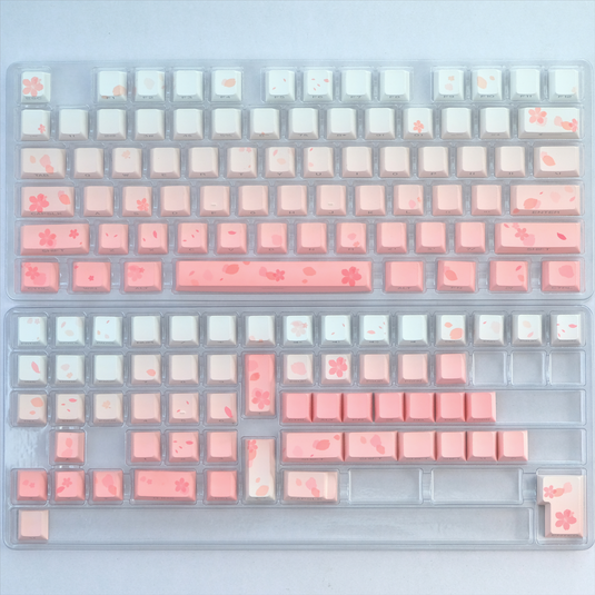 Sakura Shine Through Cherry Profile PBT Keycaps [Side Printed]