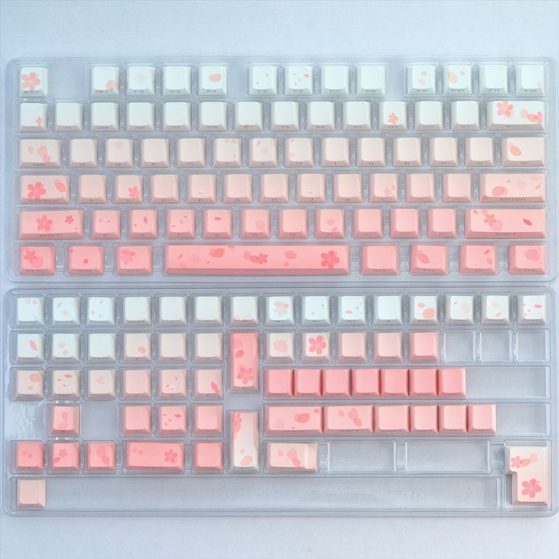 Load image into Gallery viewer, Gradient Shine Through Cherry Profile PBT Keycaps [Side Printed]
