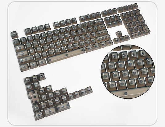 Transparent Shine Through OEM Profile PC Keycaps
