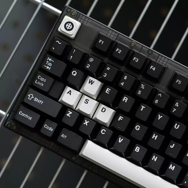Load image into Gallery viewer, White on Black (WOB) Doubleshot PBT Cherry Profile Keycap Set
