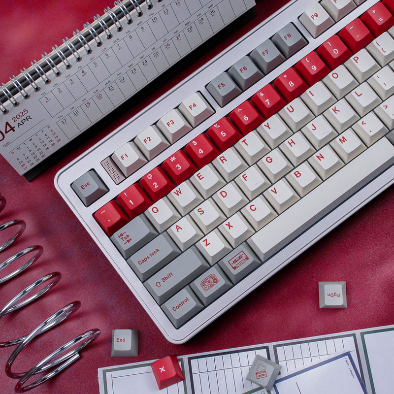 Load image into Gallery viewer, Red Industrial Retro PBT Dye Sub Cherry Profile Keycap Set
