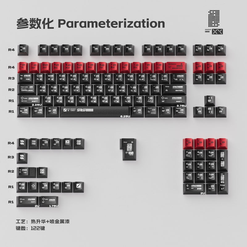Load image into Gallery viewer, Parametric Pearlescent Metallic Cherry Profile Keycap Set

