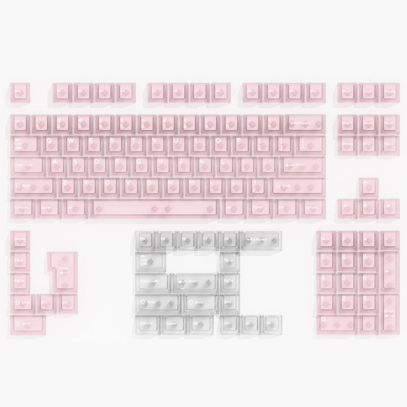 Load image into Gallery viewer, Frosted Pink Cherry Profile Keycap Set
