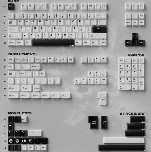 Black on White (BOW) PBT Doubleshot Cherry Profile Keycaps