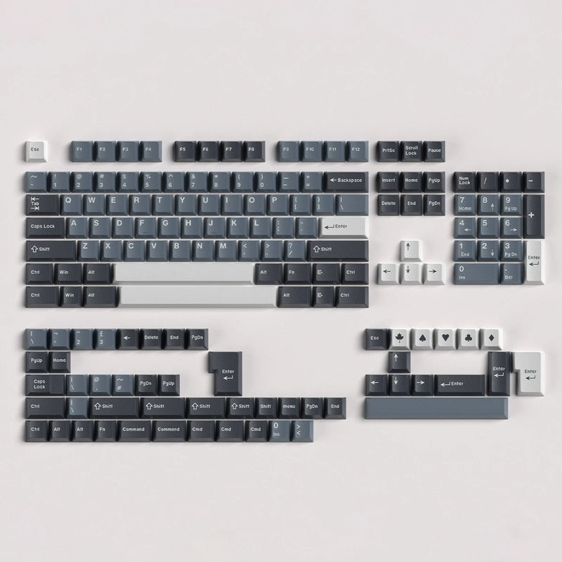 Load image into Gallery viewer, Two Tone Grey Cherry Profile Keycap Set
