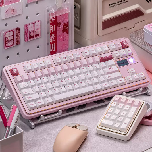 Sakura Blossom Pearlescent Metallic Cherry Profile Keycap Set