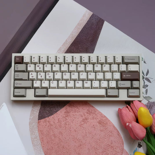 JKDK Retro Chocolate Cherry Profile Keycaps