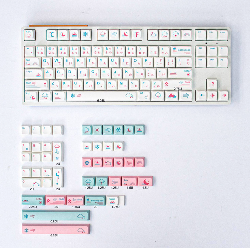 Load image into Gallery viewer, Pastel Weather PBT Dye Sub XDA Profile Keycap Set

