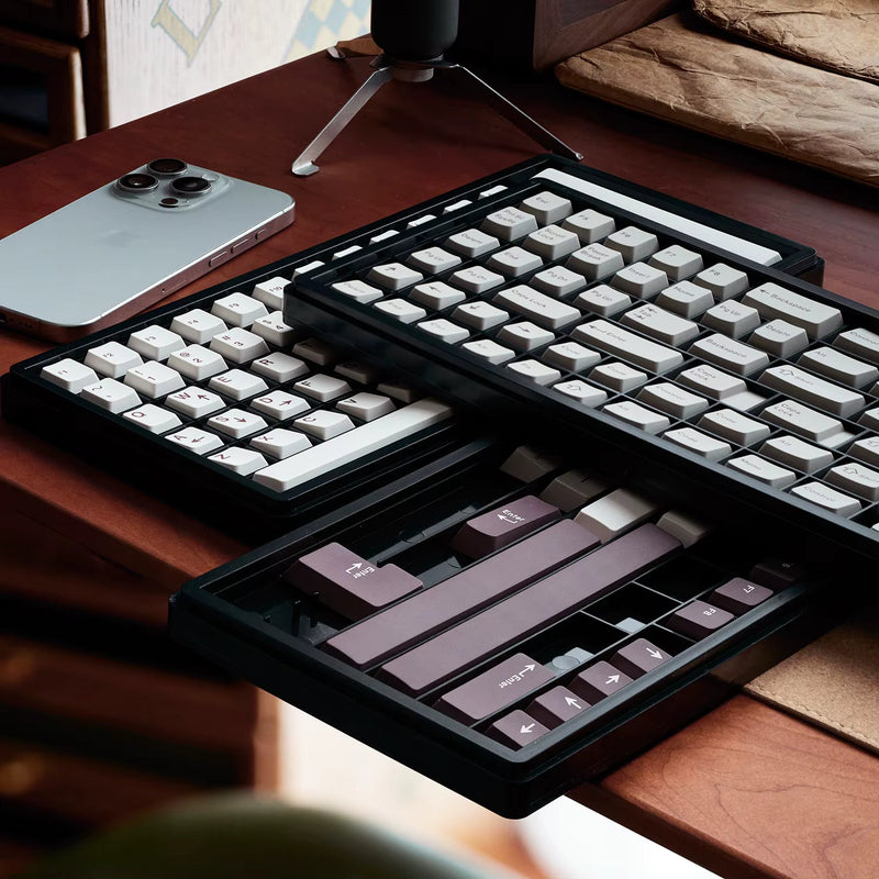 Load image into Gallery viewer, JKDK Retro Chocolate Cherry Profile Keycaps
