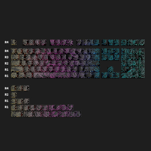 Mecha Topography V2 Side Printed RGB Shine Through Cherry Profile Keycaps