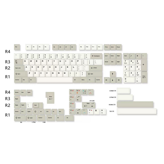 Mecha Retro Beige Cherry Profile PBT Keycaps