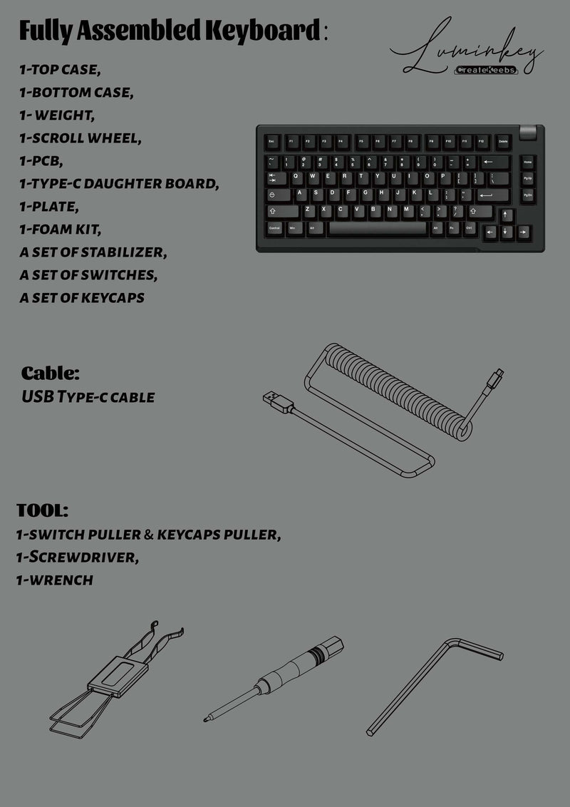 Load image into Gallery viewer, Createkeebs Luminkey75 75% Custom Mechanical Keyboard

