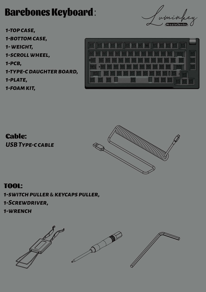 Load image into Gallery viewer, Createkeebs Luminkey75 75% Custom Mechanical Keyboard
