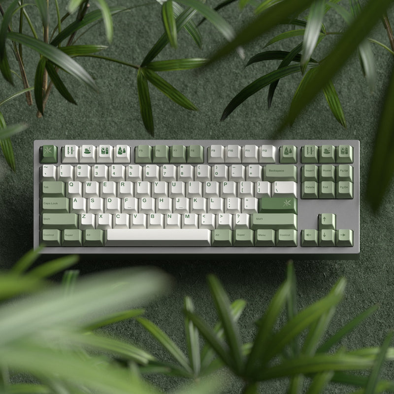 Load image into Gallery viewer, JKDK Bamboo Forest PBT Cherry Profile Dye-Sub Keycap Set
