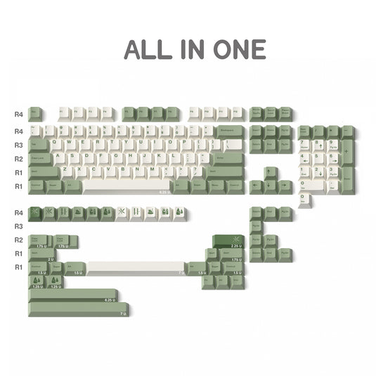 JKDK Bamboo Forest PBT Cherry Profile Dye-Sub Keycap Set