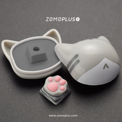 Load image into Gallery viewer, ZOMO Plus Multi-Color ABS &amp; Silicone Kitty Paw Artisan Keycap
