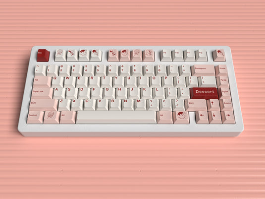 JKDK Pink Dessert PBT Cherry Profile Dye-Sub Keycap Set
