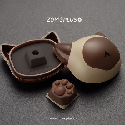 Load image into Gallery viewer, ZOMO Plus Multi-Color ABS &amp; Silicone Kitty Paw Artisan Keycap
