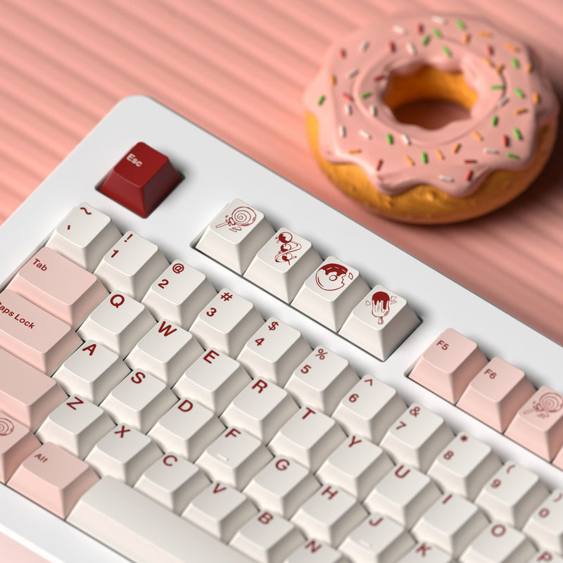 Load image into Gallery viewer, JKDK Pink Dessert PBT Cherry Profile Dye-Sub Keycap Set
