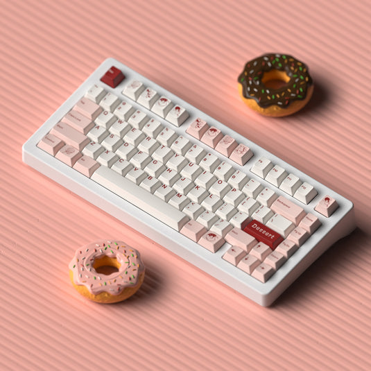 JKDK Pink Dessert PBT Cherry Profile Dye-Sub Keycap Set