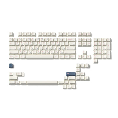 JKDK Pink on White with Blue Hiragana PBT Cherry Profile Dye-Sub Keycap Set