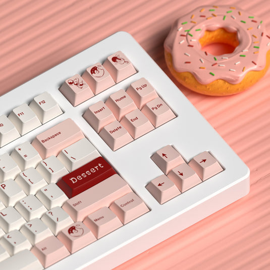 JKDK Pink Dessert PBT Cherry Profile Dye-Sub Keycap Set