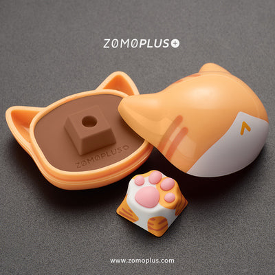 Load image into Gallery viewer, ZOMO Plus Multi-Color ABS &amp; Silicone Kitty Paw Artisan Keycap
