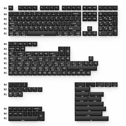 Keychron Cherry Double Shot PBT Keycap Set - White on Black