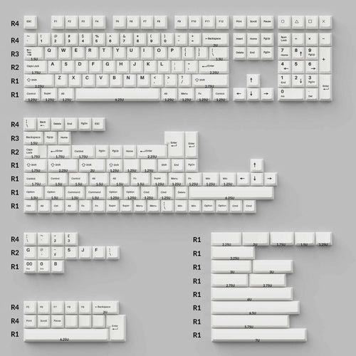 Keychron Cherry Double Shot PBT Keycap Set - Black on White